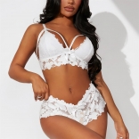 White Lace Sexy Women Two Pieces Babydoll Lingreies
