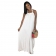 White Halter Backless Fashion Loose Pleated Skirt Long Dress